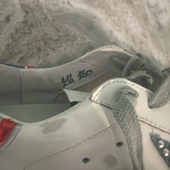 GGDB Golden Goose Superstars 38 Sneakers Red White Blue - Picture 10 of 12